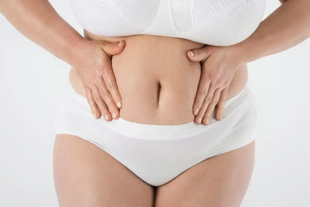 Close up of overweight woman