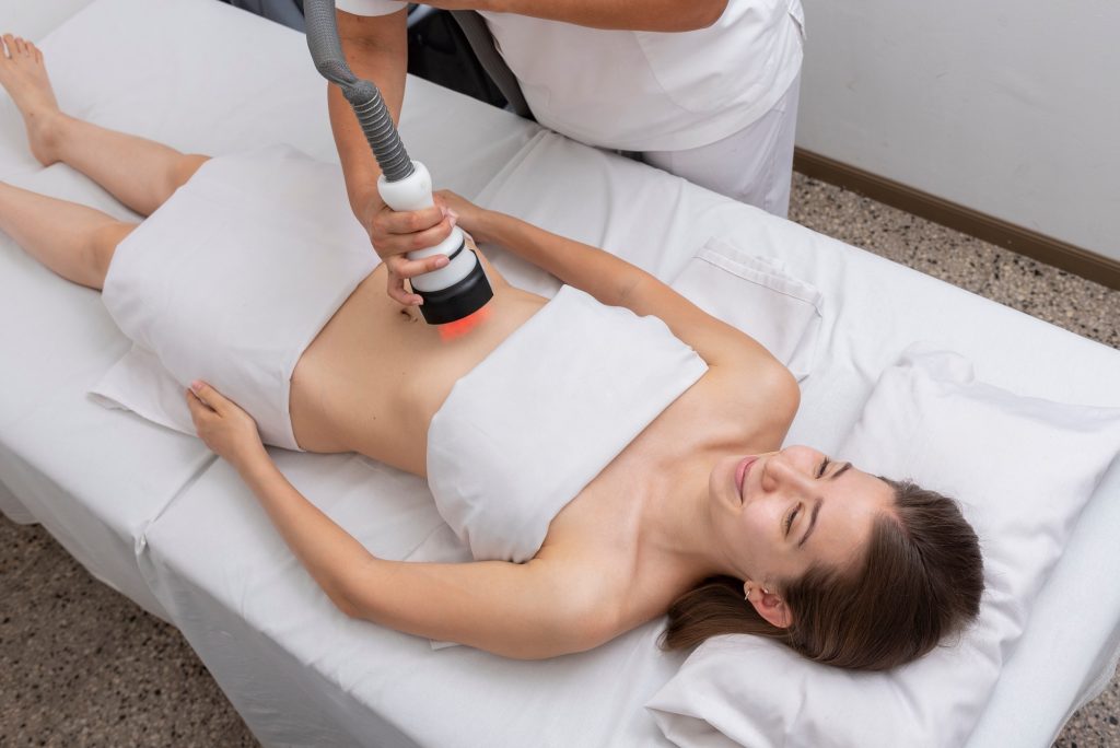 Closeup of body treatments in the aesthetic center